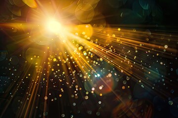 Obraz premium Sunlight Special Lens Flare Light Effect Isolated On dark