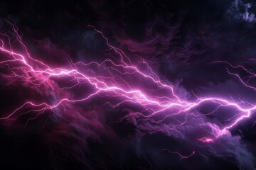 Purple and Black Background With Lightning - obrazy, fototapety, plakaty