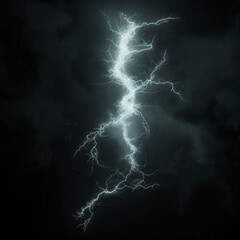 Intense Lightning Bolt Piercing Dark Sky