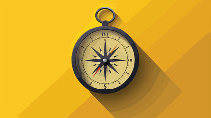 Navigator with shadow on yellow background Flat vector
