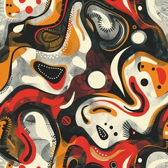 Obraz premium Abstract Paisley seamless pattern, deconstructed paisley elements for an avant-garde style. Seamless Pattern, Fabric Pattern, Tumbler wrap, Mug Wrap.