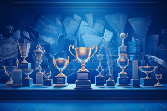 awards and trophies blue gradient image