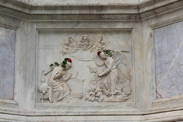 Relief Depicting the Annunciation at the Base of the Column of the Immaculate Conception at Piazza...