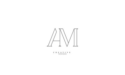 Alphabet letters Initials Monogram logo AM M A