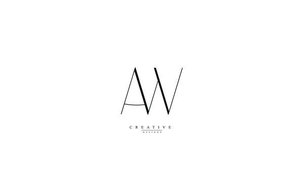 Alphabet letters Initials Monogram logo AW