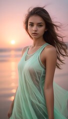 Beautiful female model at Bech in trending summer