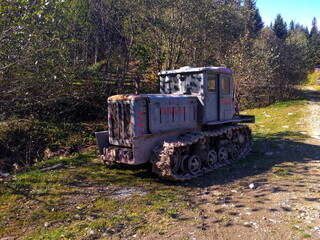 Vintage Tractor by the Woods
