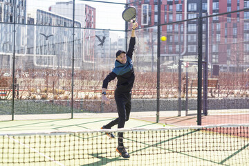 Obraz premium Paddle tennis players ready for match