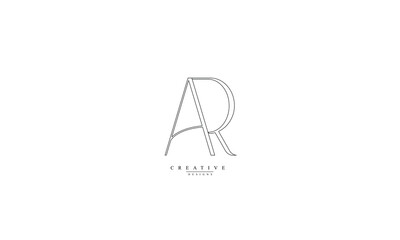 Alphabet letters Initials Monogram logo AR RA A R