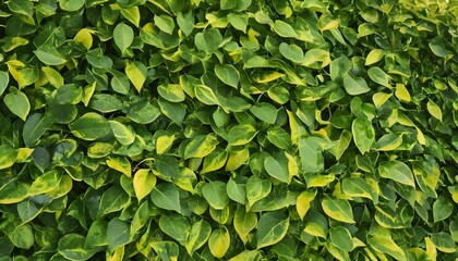 Background of green leaves with yellow specks. Leaves background. Summer pattern. Bush