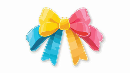 Simple colorful bow in flat trendy style. Vector 