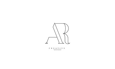 Alphabet letters Initials Monogram logo AR RA A R