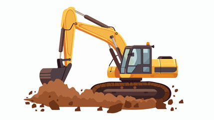 Soil dig by excavator or backhoe vector icon