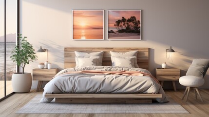Modern coastal bedroom interior design