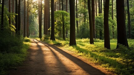 Obraz premium The sun shines through the forest