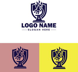 Microscope laboratory medical research scientific healthcare logo icon vector for business brand app icon microscope logo template