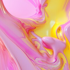 Obraz premium Pink and yellow abstract painting