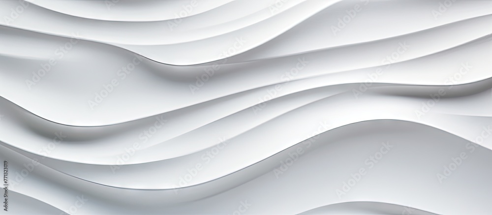 Poster white wall with wavy lines creating a textured wave pattern, perfect for backgrounds and design proj