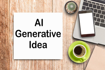 Business quotes, AI Generative idea on notebook or paper in office desk, office workplace