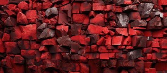 A close up view of a pile of red wood set against a vibrant red background, creating a striking visual contrast.