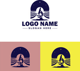 Microscope laboratory medical research scientific healthcare logo icon vector for business brand app icon microscope logo template