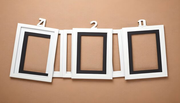 Numbers made from photo frames, insert your photos