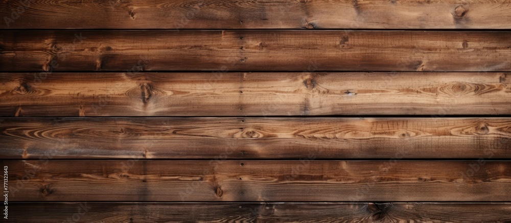 Aufkleber a close-up view of a wooden wall showcasing a multitude of individual wood planks creating a texture