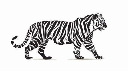 Tiger outline vector Flat vector isolated on white background