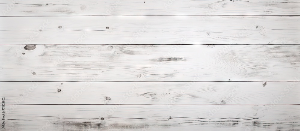 Poster close-up of a white wooden wall with a few small holes, creating a textured background