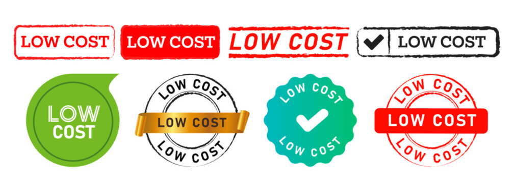low cost stamp seal badge and speech bubble sign for cheap price value business