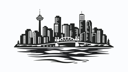 Vector black icon for vancouver Flat vector isolated