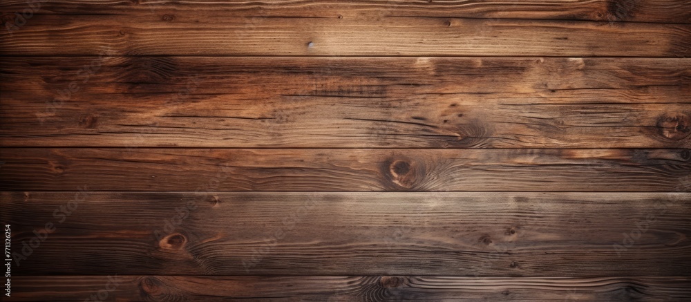 Aufkleber detailed view of a wooden wall surface with a deep brown stain, creating a textured background of th