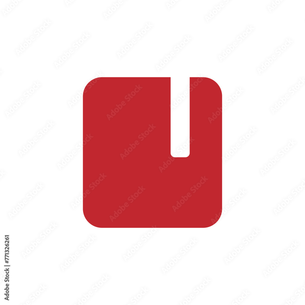 Poster folder icon. flat design style. red color. bookmark symbol. resource graphic element button icon des
