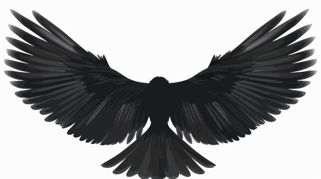 Wings Black old-style vector Flat vector