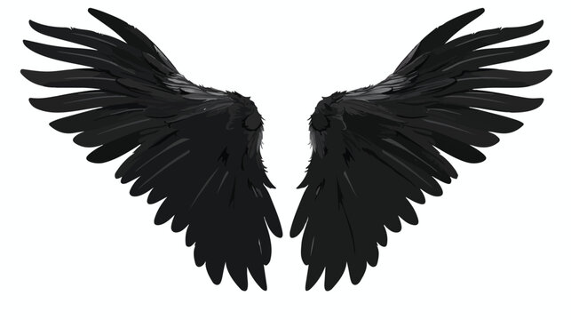 Wings Black old-style vector Flat vector