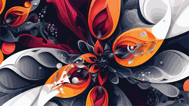 Abstract background with fractal elements flat vector