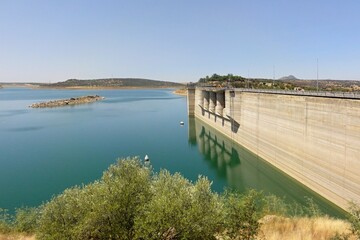 Fototapeta na wymiar Embalse de Alange, dam in the Extremadura - Spain 