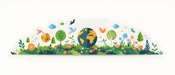 Flat Design Infographic Poster Highlighting Environmental Conservation Statistics and Facts