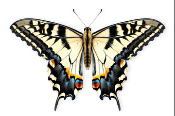 Beautiful Swallowtail butterfly isolated on a white background with clipping path - Powered by Adobe