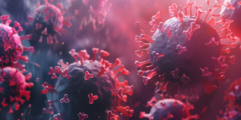 Close Up of a Corona Virus Particle, 3D illustration of a coronavirus

 - obrazy, fototapety, plakaty