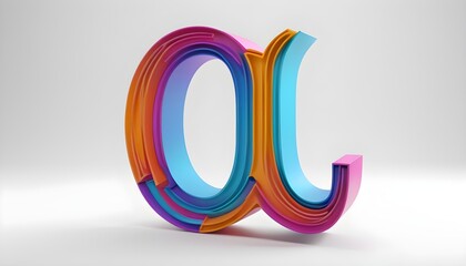 3d colorful letter a on white background 