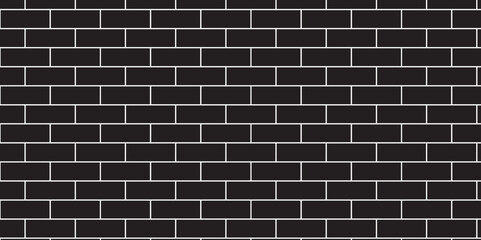 Black brick wall background. Architecture construction stone block brick wallpaper. seamless building cement concrete wall grunge background.	