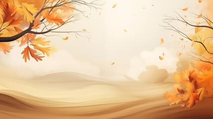 Autumn leaves in fall season with copy space for background.
