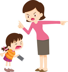 parent angry scold kid mobile phone addicted