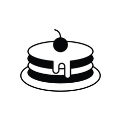 Black solid Pancake vector icon