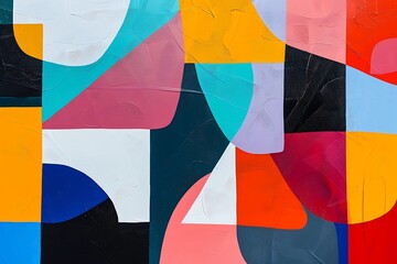 : Abstract art with bold shapes and vibrant colors