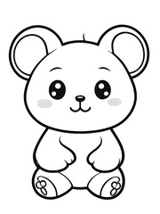 Obraz na płótnie Canvas Panda animal outlined coloring page, white background ai generated