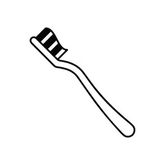 Black solid Toothbrusht vector icon