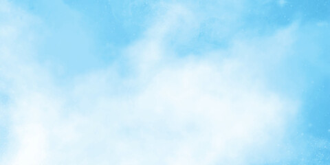 Abstract Blue Watercolor Background. Beautiful Grunge Blue Background with Space. Blue Sky and Clouds.