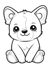 Obraz na płótnie Canvas Panda animal outlined coloring page, white background ai generated